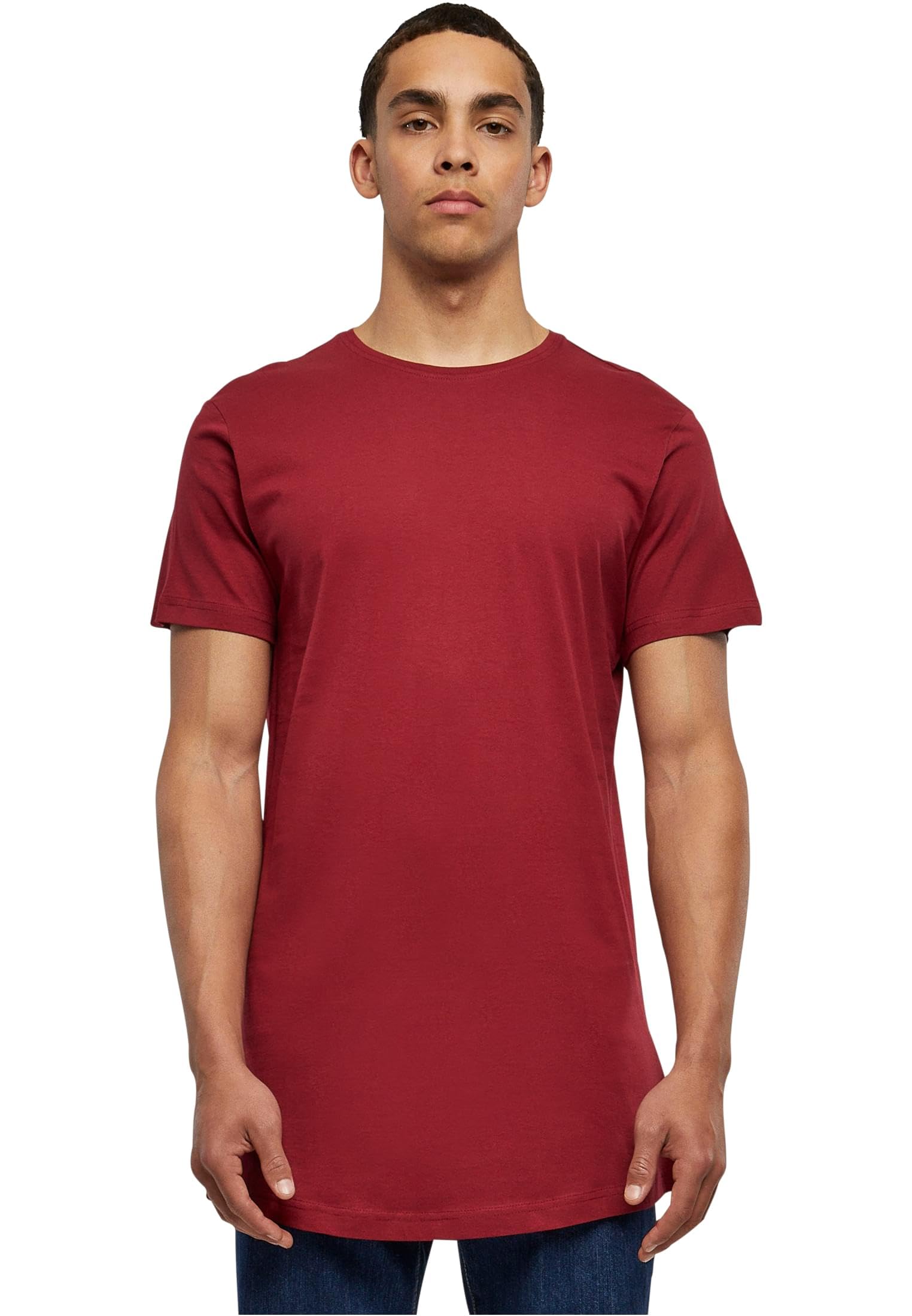 Urban Classics Men's Shaped Long Tee Camiseta, Burgundy, XXL UK