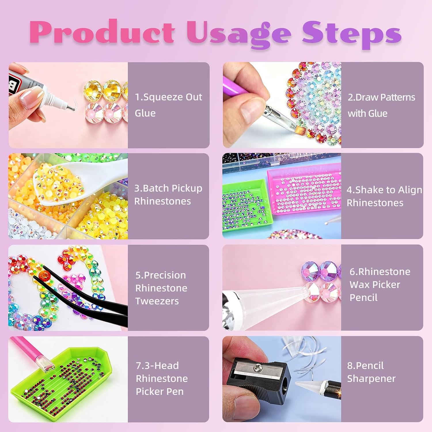 Bedazzling kit 38000Pcs Resin Jelly 40 Non-Repeating Colors 3mm Gems image 4