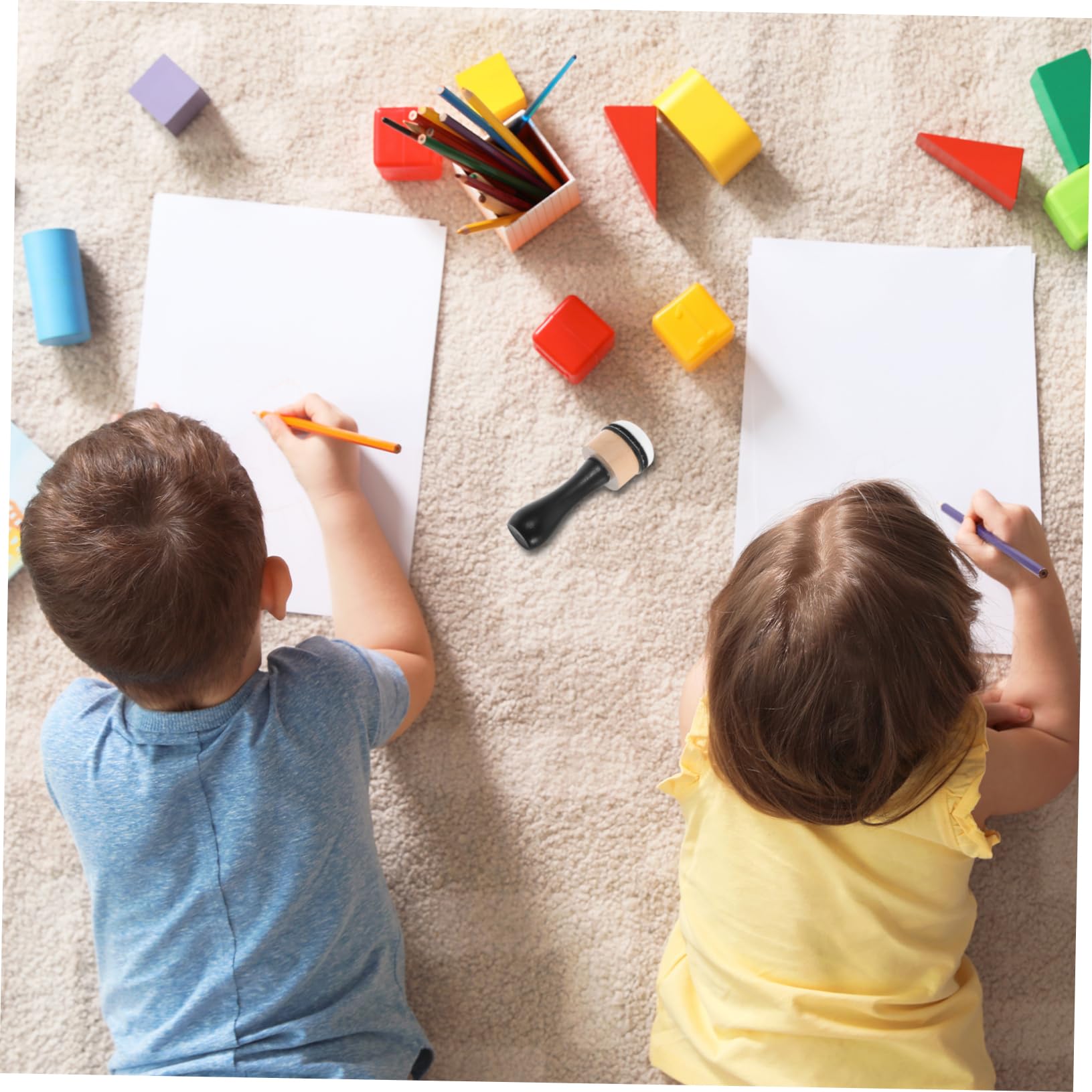 jojofuny 5 Ensembles Pinceau Éponge à Peinture Enfants Éponge Artistique Éponges Collantes Estampillage Mélange Tampon D'éponges De Peintre Dessin Tampon Éponges Bois