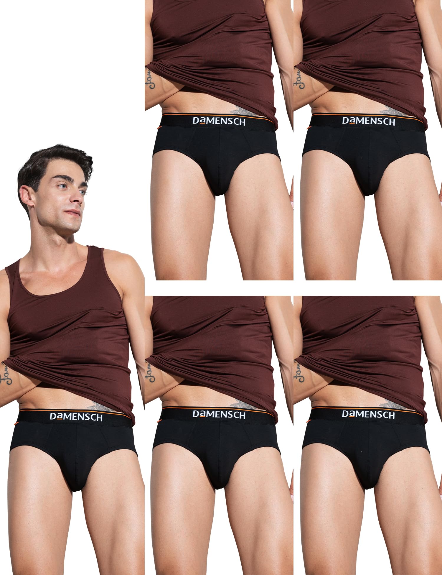 Deo-Cotton Underwear for Men Combo Breathable Inner Cotton Briefs Pack No-Marks Waistband Moisture Wicking-image-48
