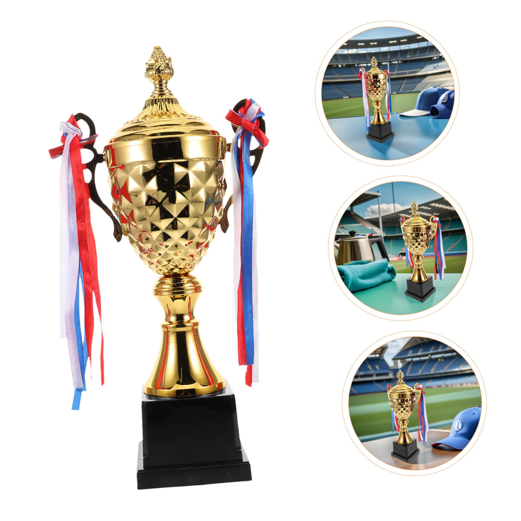 BESTonZON Trofeo De Competición De Metal Copa De Trofeo Grande para Baloncesto Fútbol y Gimnasia para Torneos y Fiestas Deportivas