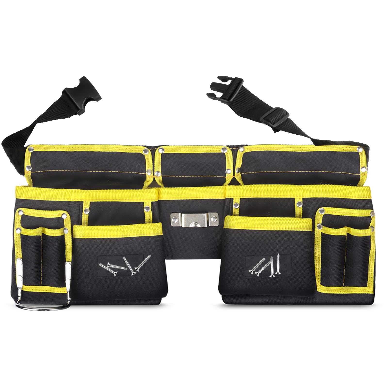 ZoZoMaiy Tool Belt, Magnetic Tool Pouch, 11 Pockets Tool Belts for Men Heavy Duty Oxford Tool Bags