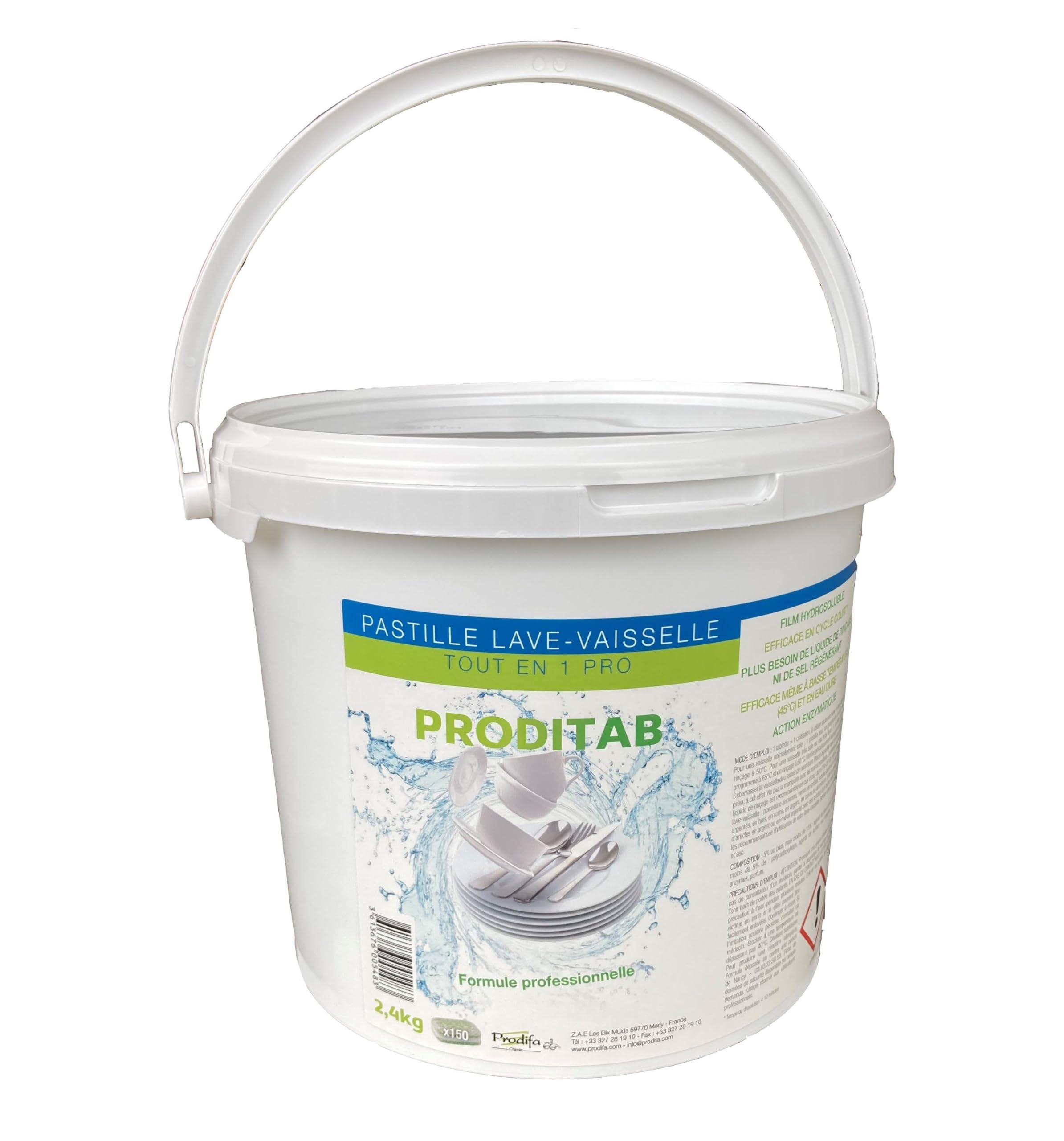 Pastille lave-vaisselle tout-en-1 PRO PRODITAB Seau de 150 pastilles