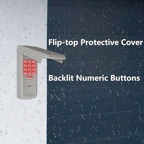 Miniatura 5 de Teclado universal para abridor de puerta de garaje, teclado inalámbrico, entrada sin llave, compatible con LiftMaster Chamberlain Craftsman Genie