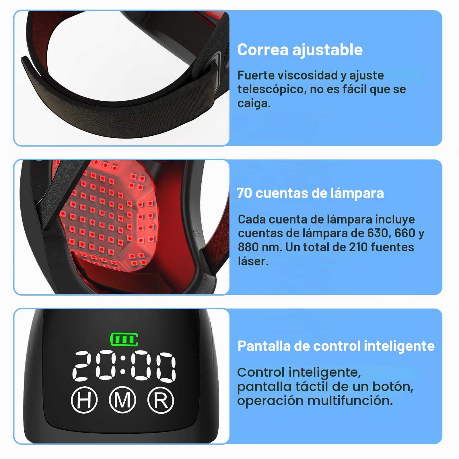 Masajeador Rodilla Inalámbrico Aliviar Dolor Articular,Luz Infrarroja Terapia Láser 630/660/880nm Rodillera Portátil,Calor Vibración para Hinchazón Articulaciones Rígida,Ligamentos Lesiones Musculares