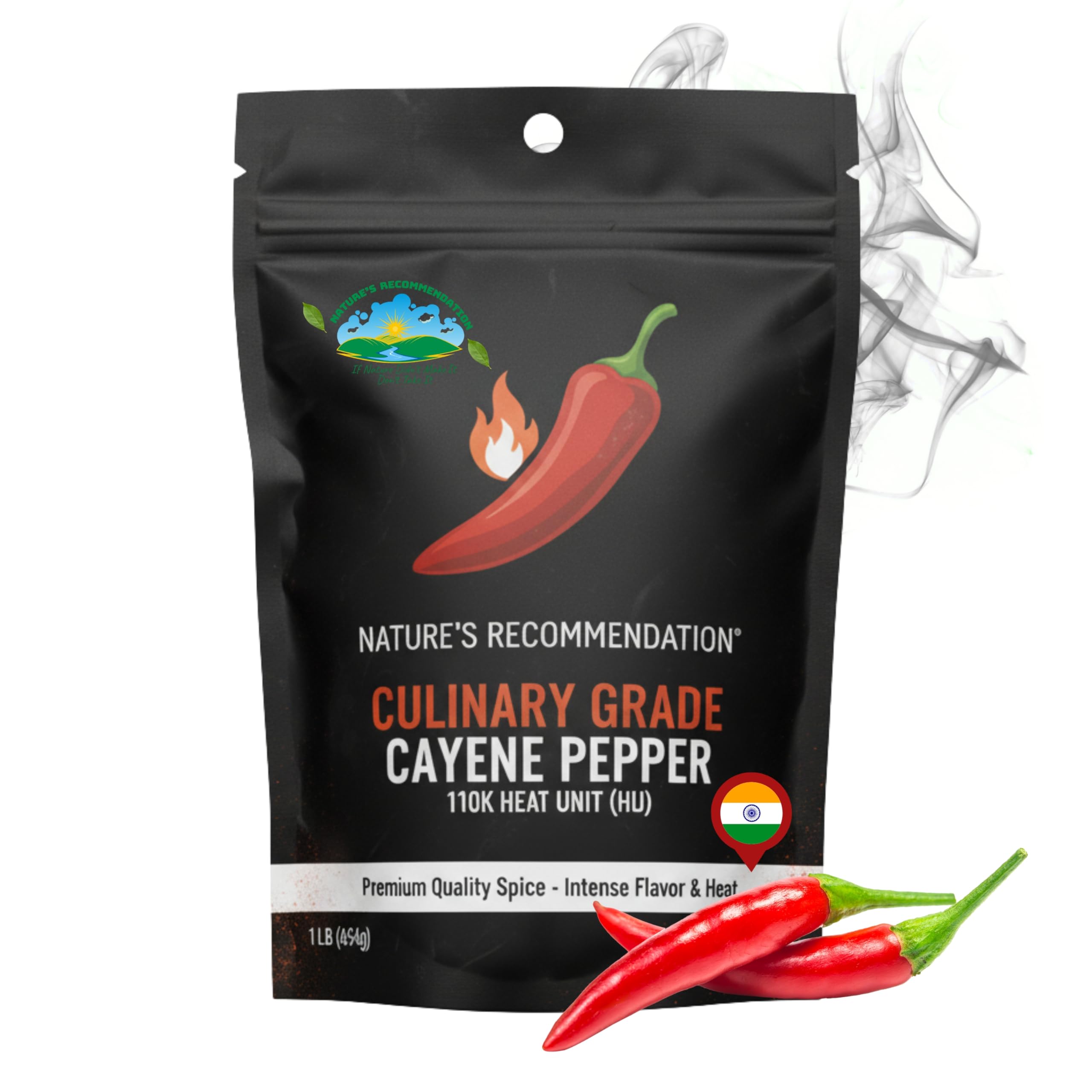 Pure heat Indian Cayenne pepper powder -capsicum annum, 1 lb spicy and Potent powder 110k H.U. Gluten Free,Food Service Size Vegan by Sweet Sunnah