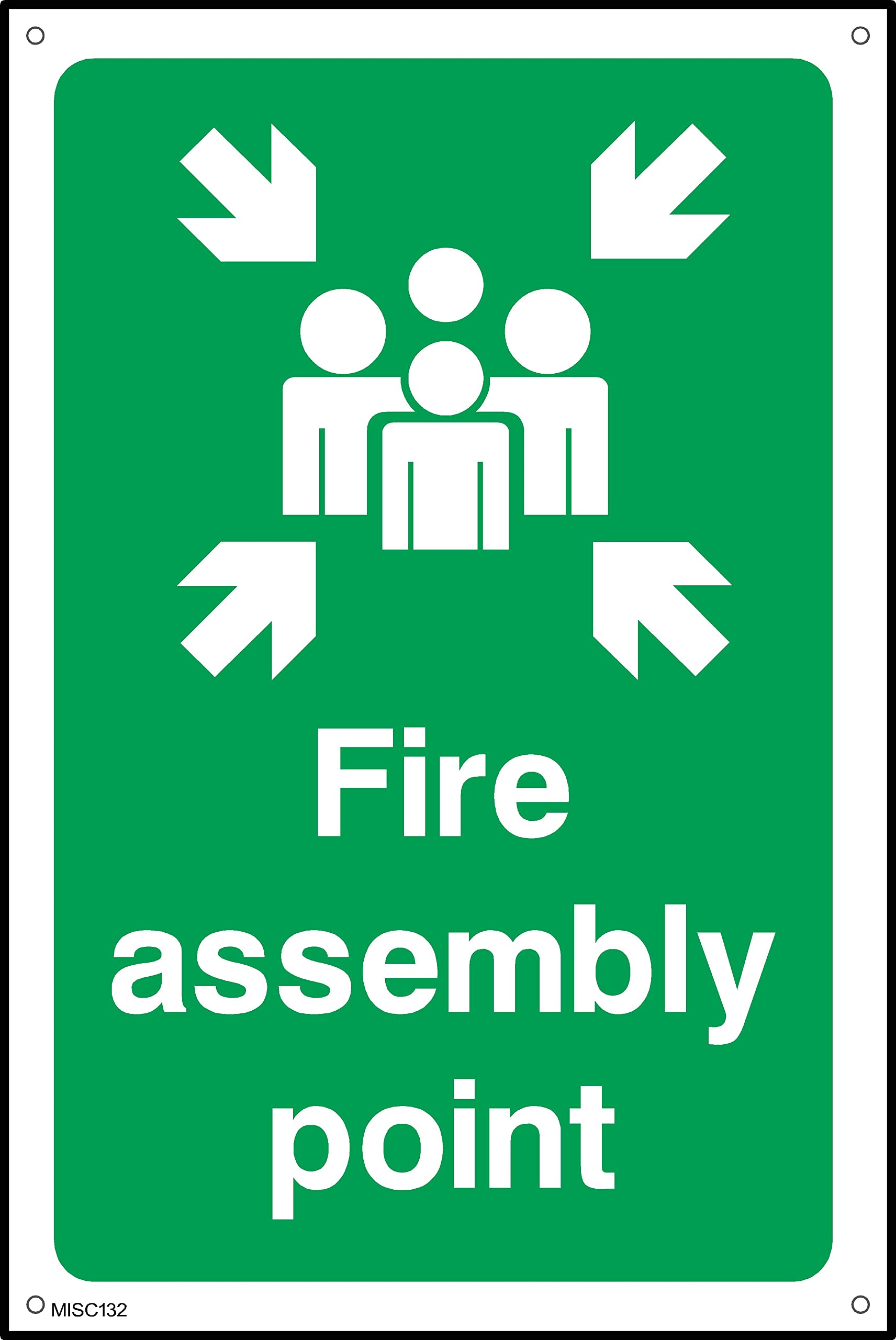 Fire Assembly Point Sign - 400mm x 600mm - 3mm Metal Composite Drilled Sign (MISC132)