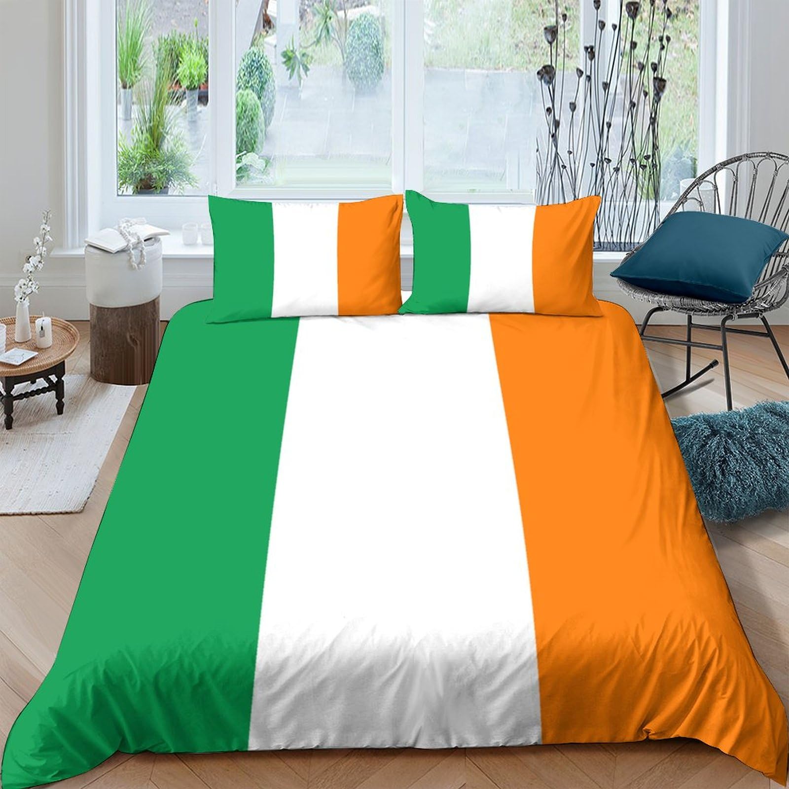 AAHARYA Irish Flag Bedding Set,Duvet Cover For Kids Teens Adult, 3D National Flag Print Quilt Cover Room Decoration Double（200x200cm）