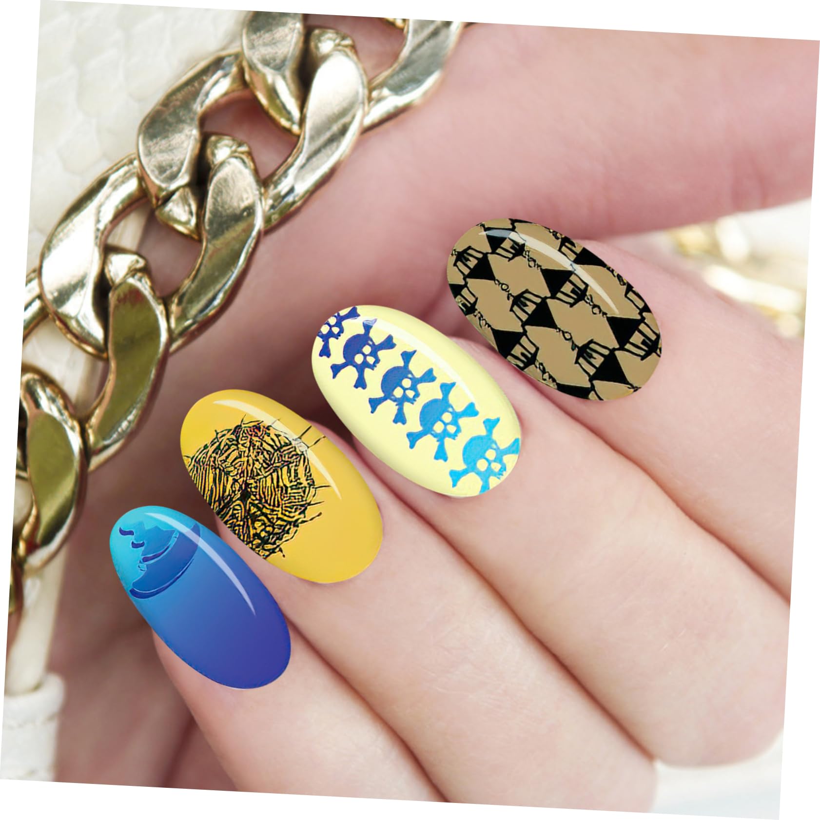 10hojas Placas De Estampación Para Uñas De Halloween Kit De Estampado De Temáticos Para Decoración De Manicura y Celebraciones De