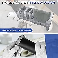 Vista 4 de Herramienta de desbarbado para tubos de plástico, escariador profesional de tubos de PVC desbarba seis tamaños de tubos: 1 1/4 pulgadas - 4