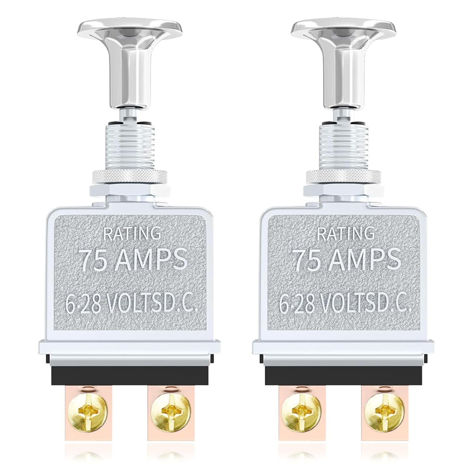 Push Pull Switch Heavy Duty 75 Amp Pull Toggle Switch 6-28V DC 2 Position Spst On/Off for Automotive, Trucks, Off-Road & Marine - Heavy Duty Toggle Switch 2Pcs