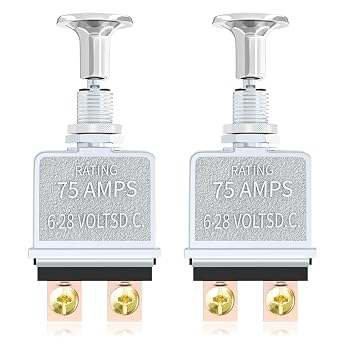 Push Pull Switch Heavy Duty 75 Amp Pull Toggle Switch 6-28V DC 2 Position Spst On/Off for Automotive, Trucks, Off-Road & Marine - Heavy Duty Toggle Switch 2Pcs