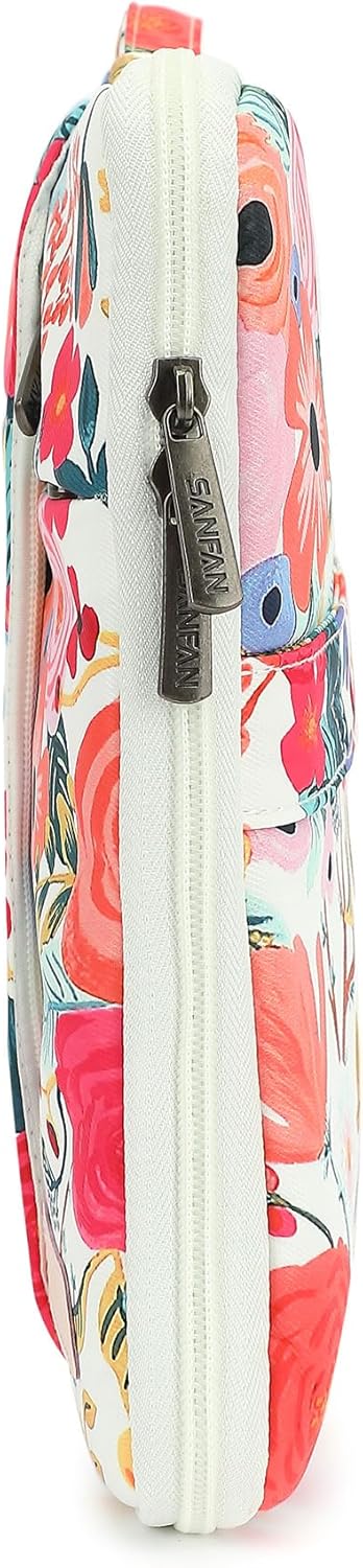 360° Protective 3 Pockets Laptop Sleeve Case Bag with Handle for MacBook Air 15 inch,MacBook Pro 16 inch and 15.6 inch Screen Laptop (Watercolor Flowers) - Image 8
