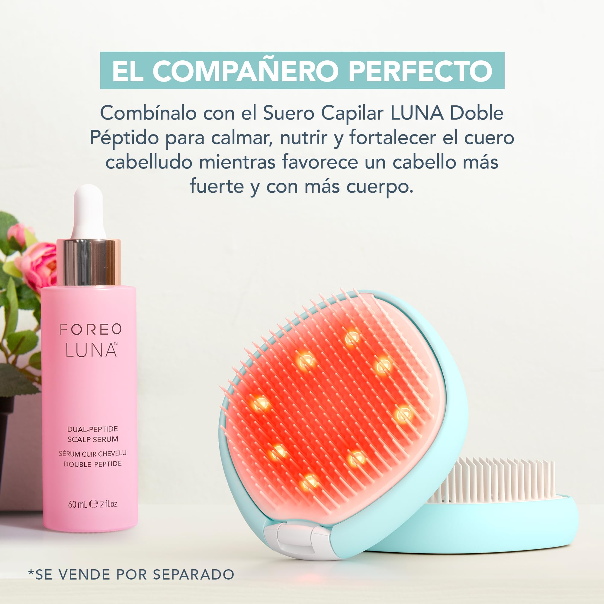 FOREO FLIP Play Advanced LED Light Hairbrush - Multi-Functional 3-in-1 Hair & Scalp Tool with Red, Blue & Green Light Modes – Designed to Support Scalp and Hair Appearance - Ice Ice Baby!