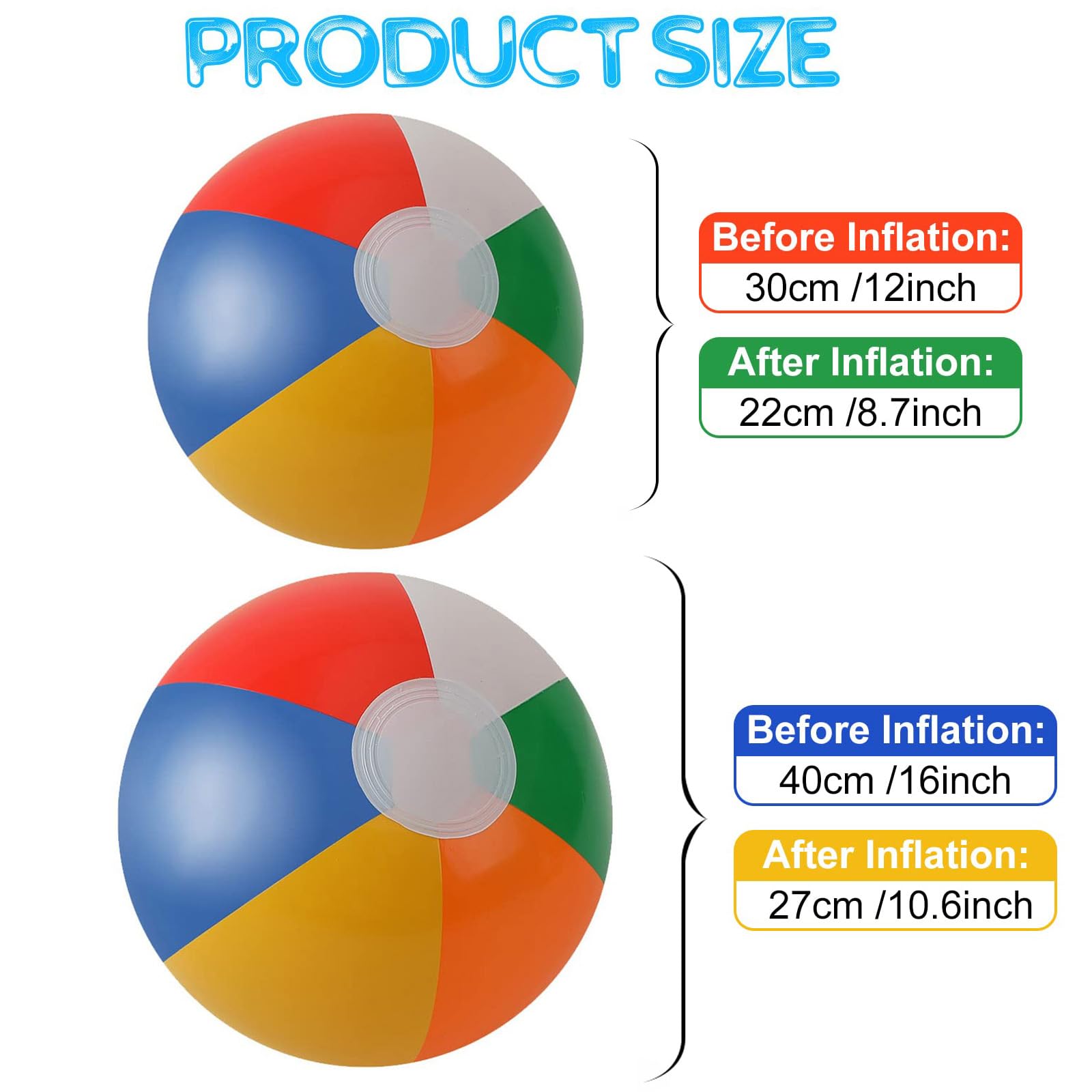 Pack 6 Pelotas De Playa Inflables De Colores 22 Cm | Juguetes De Piscina Y Verano Para Niños | PVC Suave Y Antifugas