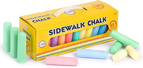 Juego de tiza de acera lavable Jumbo no tóxica, para pintar sobre pizarra, patio de juegos, pizarra y juego de arte al aire libre (48)