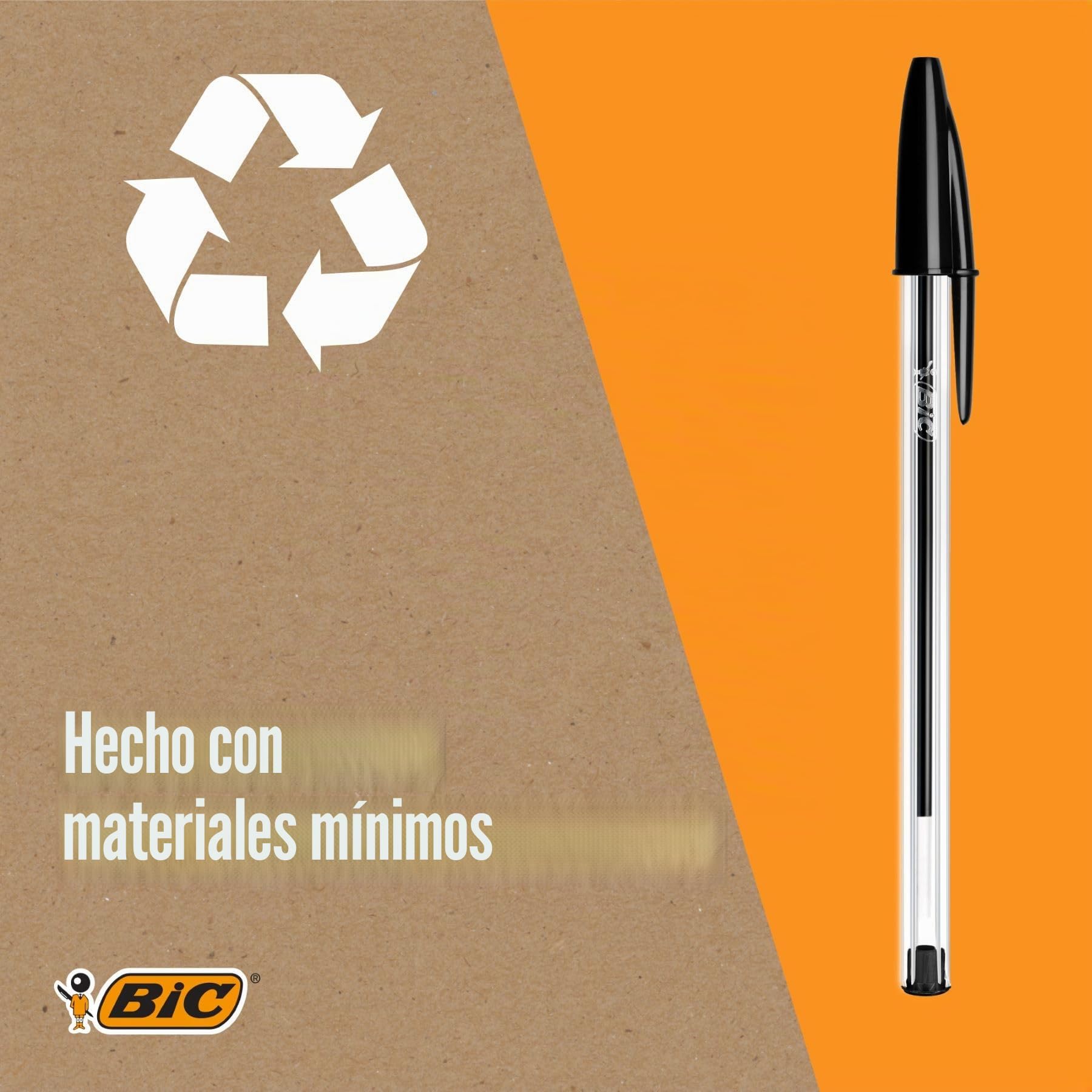 Bic Cristal Original 8373631 - Caja de 50 Unidades, Bolígrafos Punta Media (1,0 Mm), Color Negro