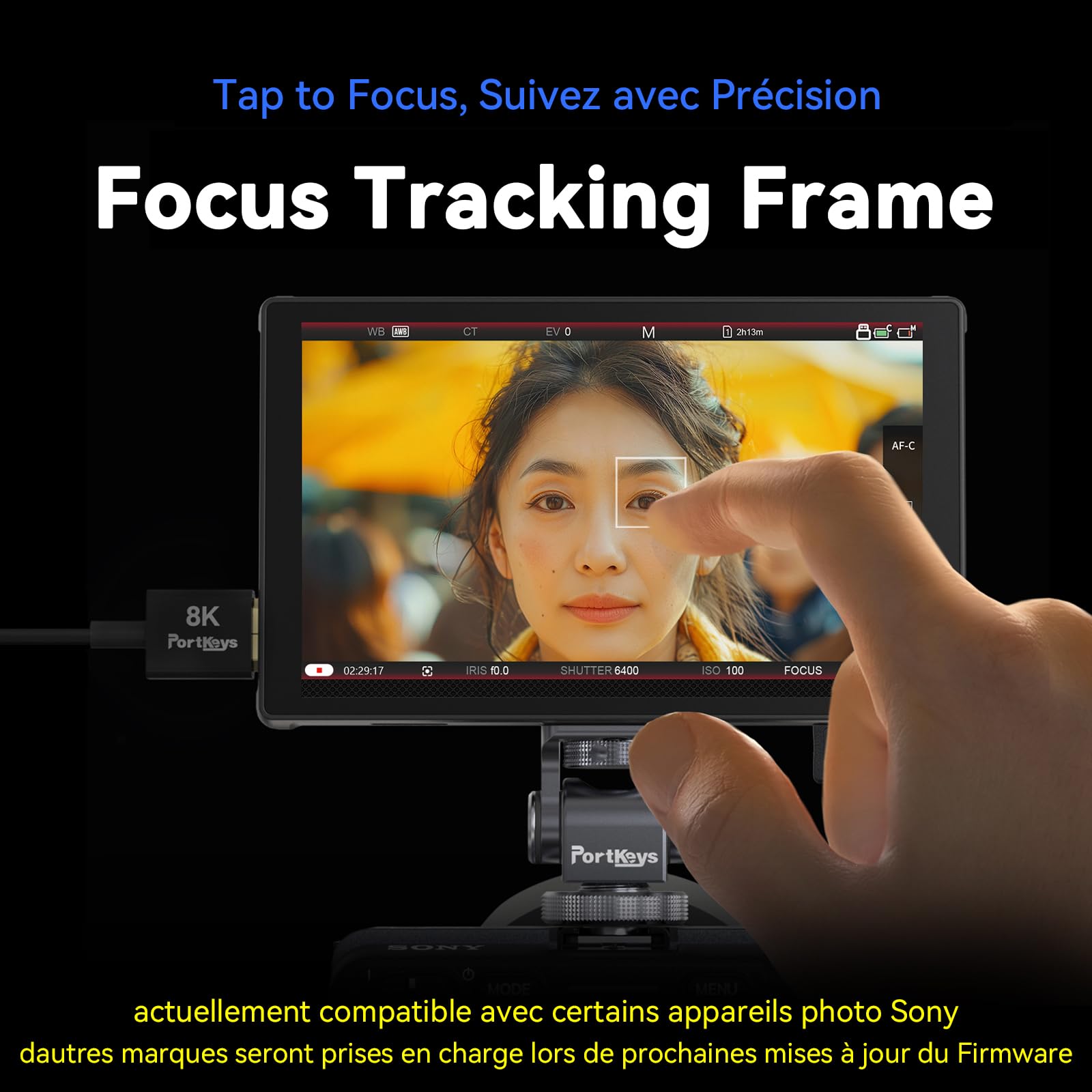 Portkeys LH5C 5,4" Moniteur Caméra 4K HDMI Input, Camera Control Touch to Focus pour FX2/FX3/FX30/A6700/A7S III/A7M IV, R5/6/7/8, GH6/BGH1/S5, 3D LUT Waveform Focus Peaking Moniteur DSLR