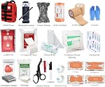 IFAK Trauma kit with Tourniquet | Israeli bandage | Splint | Compressed gauze | bleeding control bandages for Tactical First Aid Kit camping, hunting, hiking (Tan)