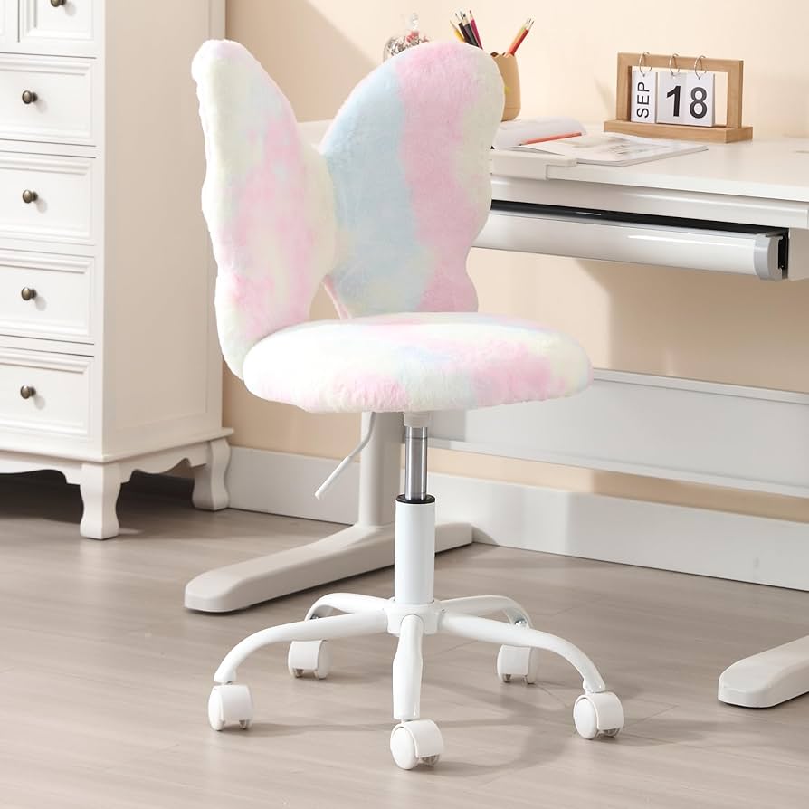 Amazon.com: Kmax Kids Desk Chair, Faux Fur Butterfly Chair