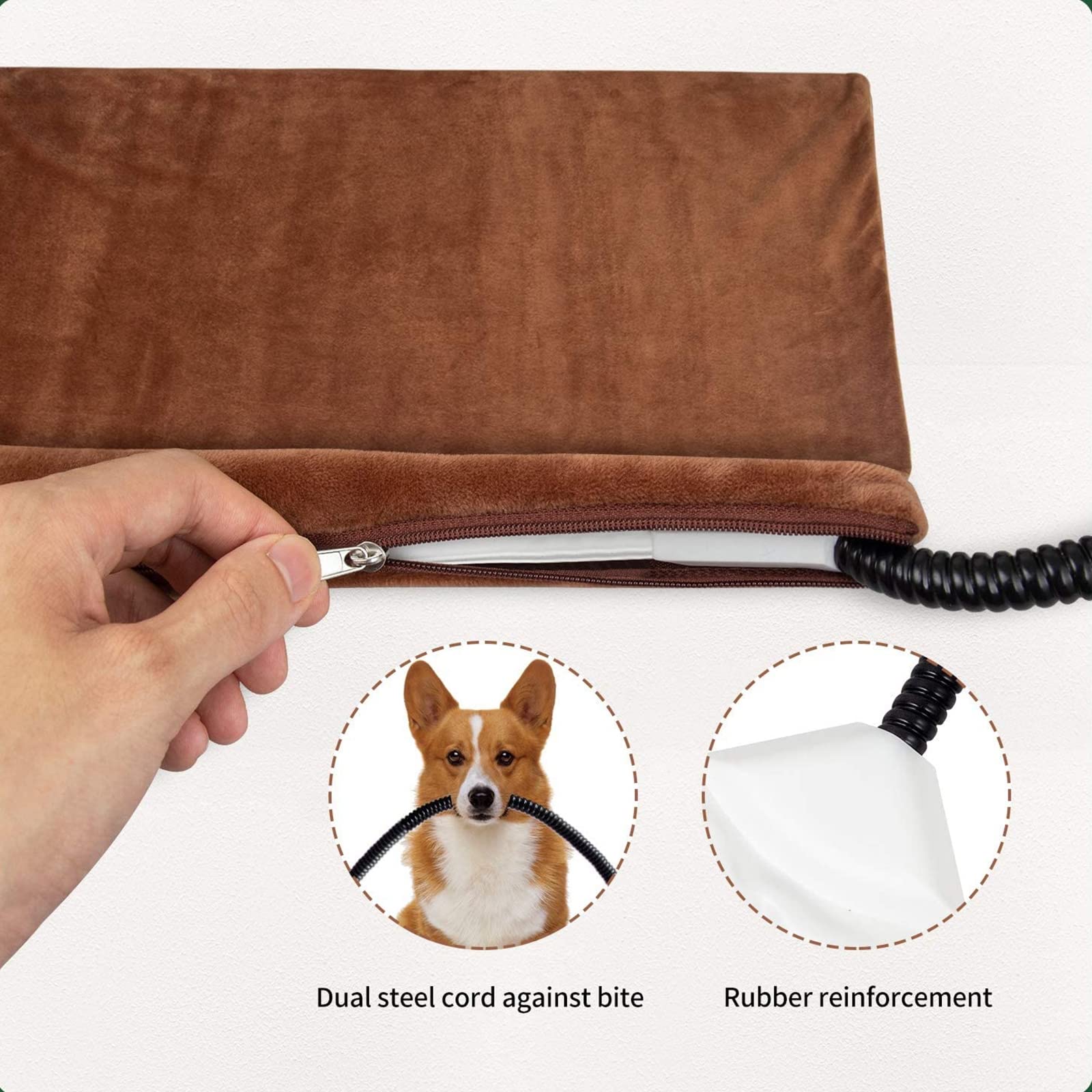 Manta Eléctrica para Perros Y Gatos,Colchón para Perros De Franela, Manta Eléctrica para Mascotas, Almohadilla Térmica Perro,con 7 Velocidades De Ajuste De Temperatura, 50X50cm