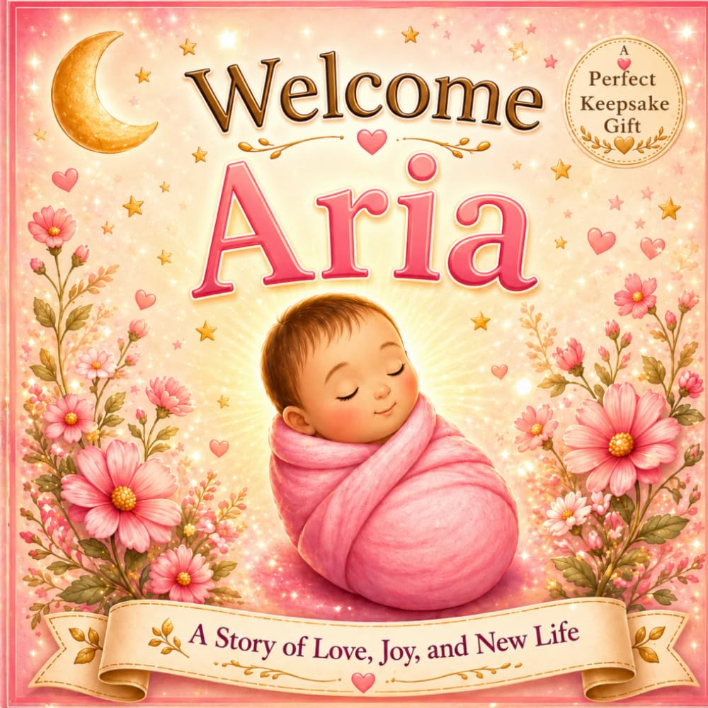 Welcome Aria: A Personalized Baby Keepsake Book Celebrating Love, Joy, and New Life (Three Hearts Personalized Book Series (Aria))