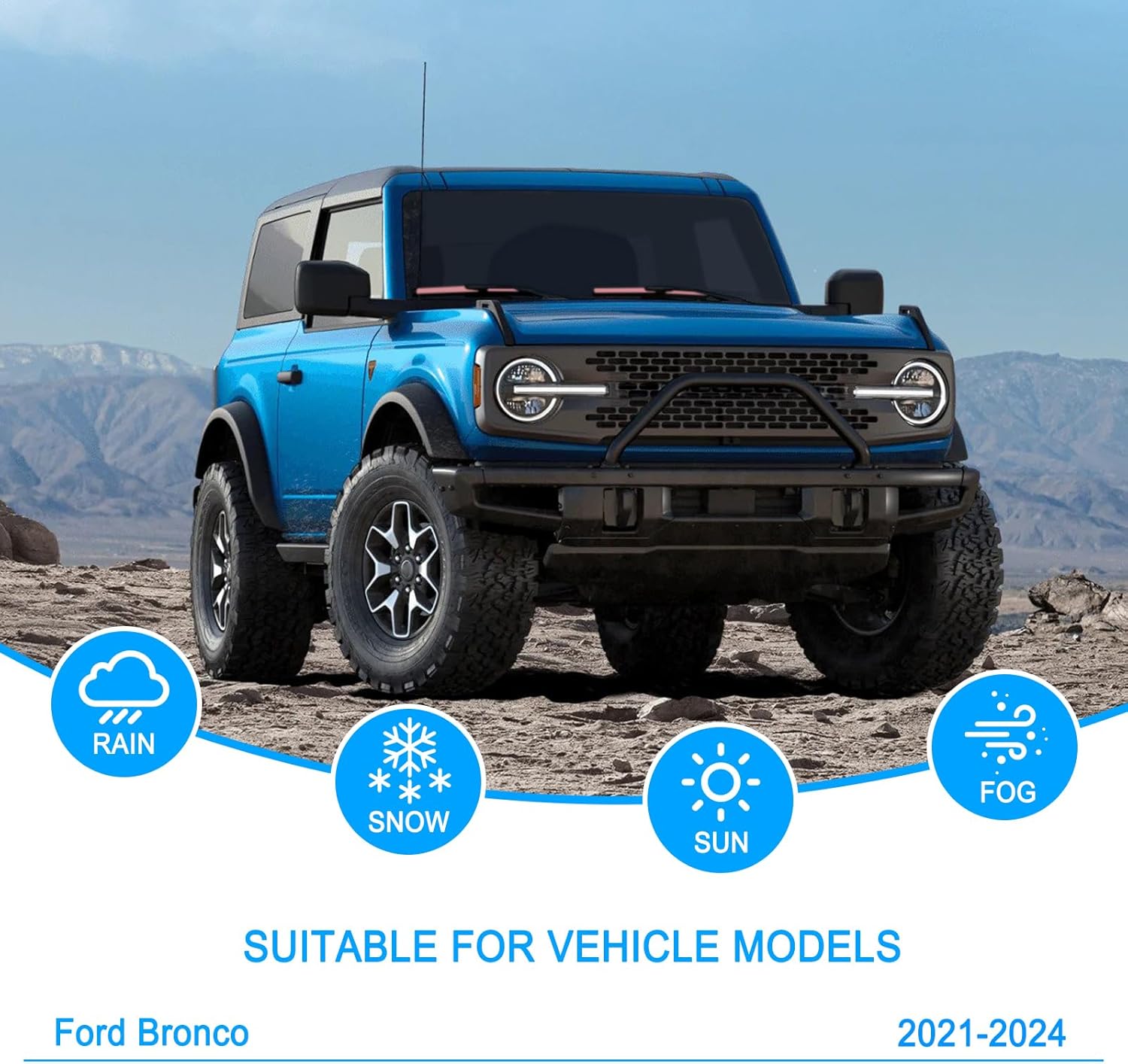 CJPPPZIW® Windshield Wipers-17 Inch+17 Inch+8 Inch Replacement for Ford Bronco 2021-2024 Wiper Blades for My Car,Quality Front and Rear Pink Windshield Wiper Blades(Pack of 3)