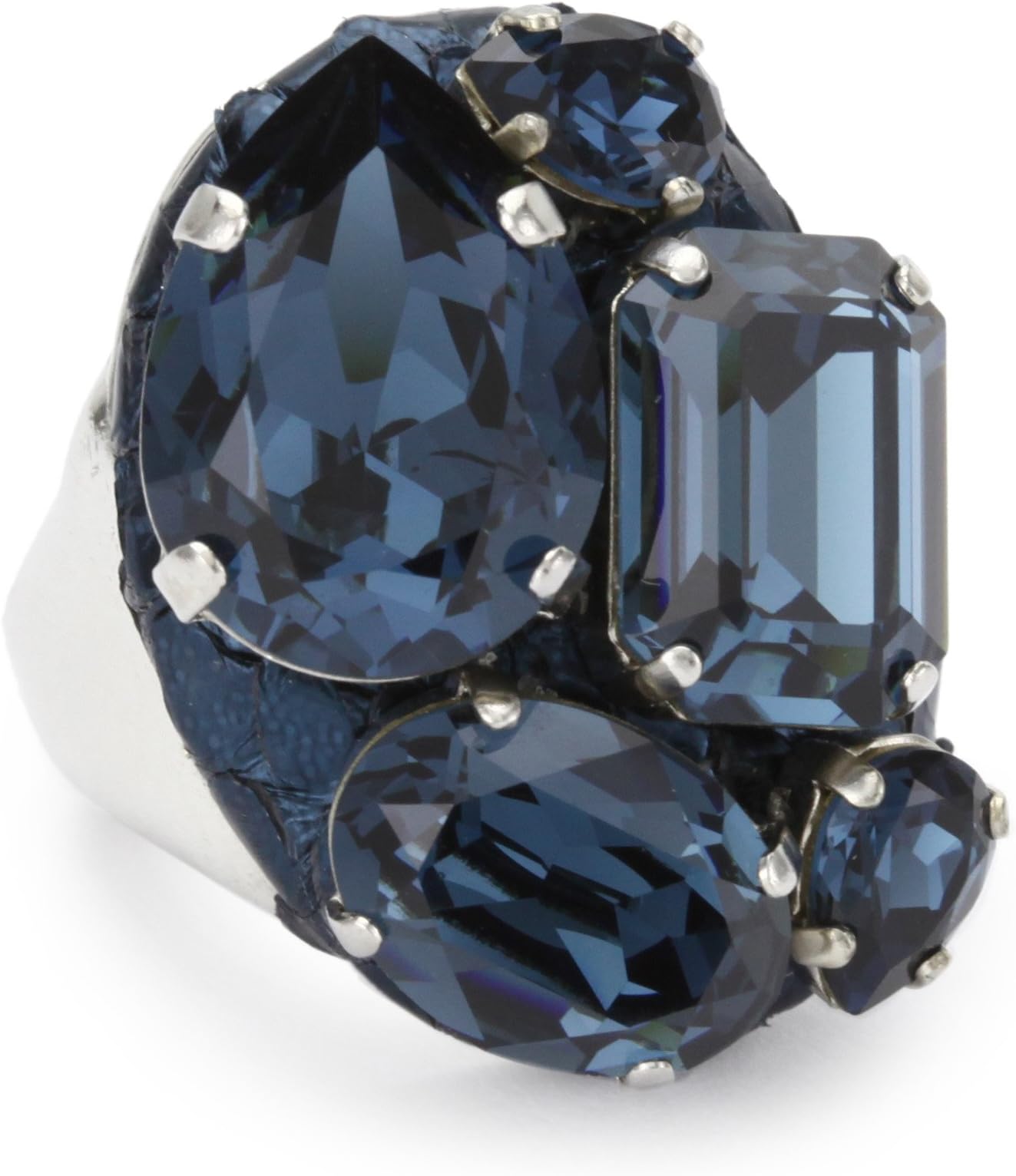 TED ROSSI "J'Amour Noir" Python Gem Oval Adjustable Ring