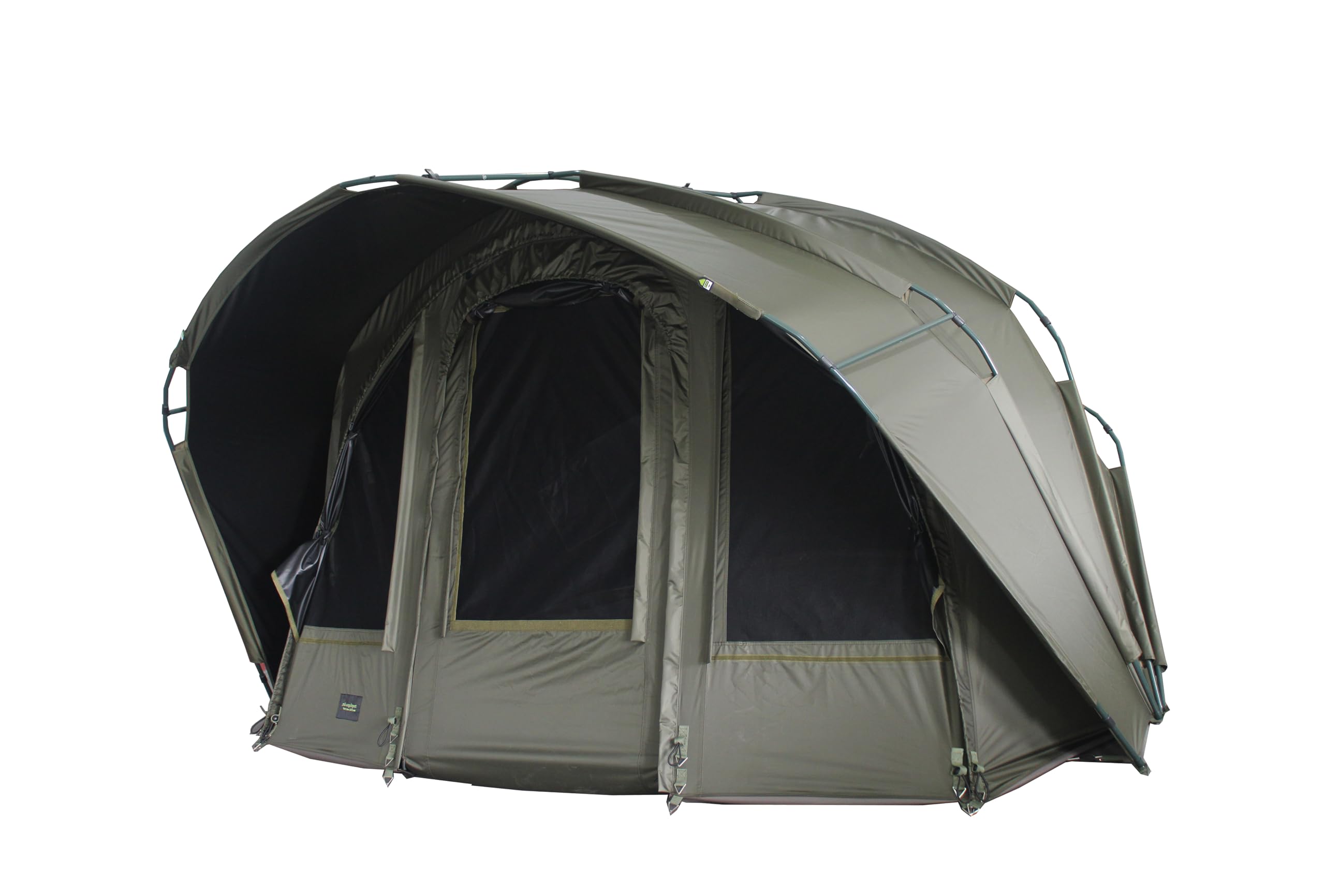 MK-Angelsport Fort Knox 2 Mann Angelzelt Dark Night 2.0 – Wasserdichtes Karpfenzelt | Sturmresistentes und abgedunkeltes Bivvy für Profi-Angler mit optimaler Belüftung durch Moskitonetze