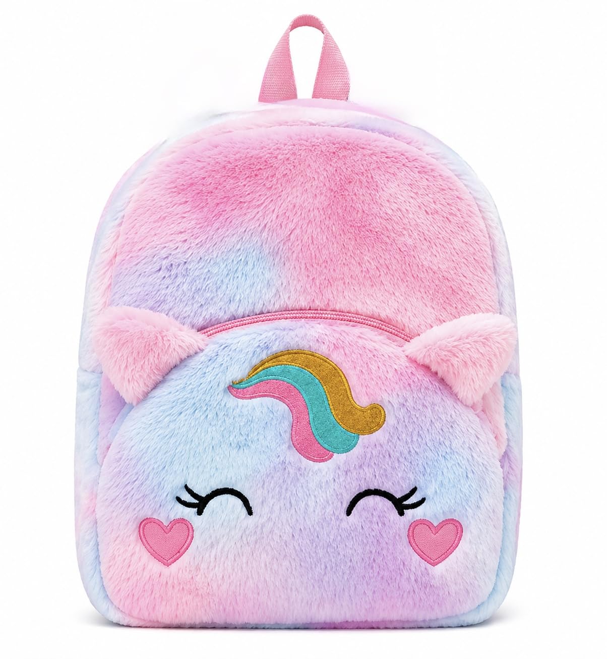 Kids School Bag | Fur Soft Plush | Baby Preschool Bags | Cartoon Design Bag | For Nursery, UKG, LKG, 2-5 Years | Ideal for Girls & Boy (S3E)