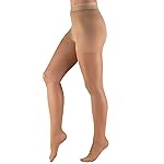 Truform Sheer Compression Pantyhose, 8-15 mmHg, Women\'s Shaping Tights, 20 Denier, Beige, Petite