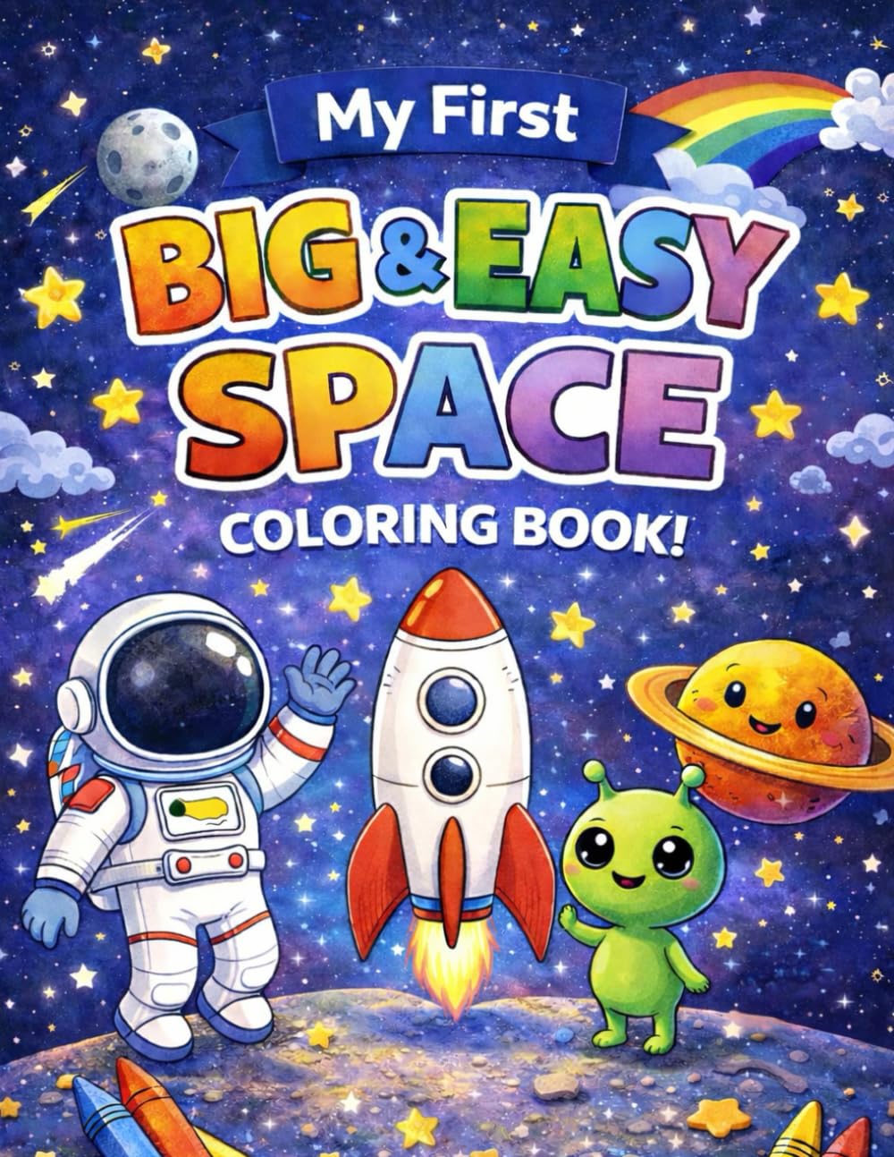 My First Toddler Space Coloring Book: Big & Easy Space Pictures for Toddlers