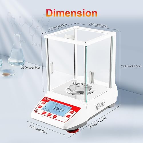 Miniatura 7 de Balanza analítica 0.1 mg GN ct DWT mg Unidad Escala de laboratorio de precisión 0.00 oz Escala analítica digital RS232 Interfaz de laboratorio