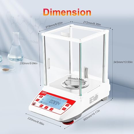 Analytical Balance 220g 0.1mg GN mg Unit Precision Lab Scale 0.0001g Digital Analytical Scale RS232 Interface Laboratory Electronic Balance LCD Display with Glass Windshield …