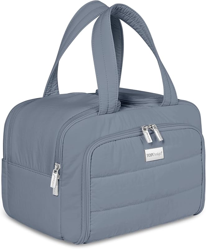 Necessaire de viagem TOPDesign em nylon acolchoado com 4 compartimentos, Blue Grey, 1 unidade