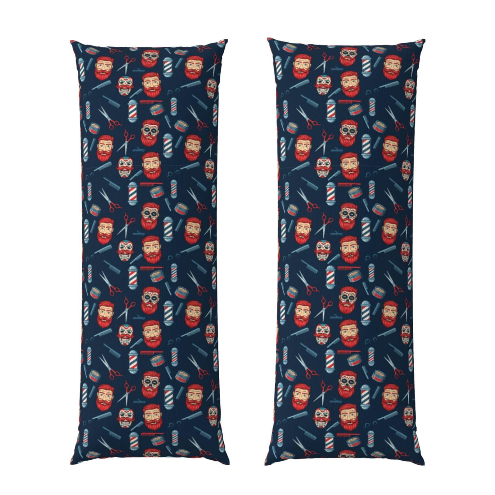 Body Pillow Cover 20x60 Vintage Barber Shop Tools, Soft Velvet Long Pillowcase with Hidden Zipper, Cozyffy Rectangular Case for Bed Sofa Decor