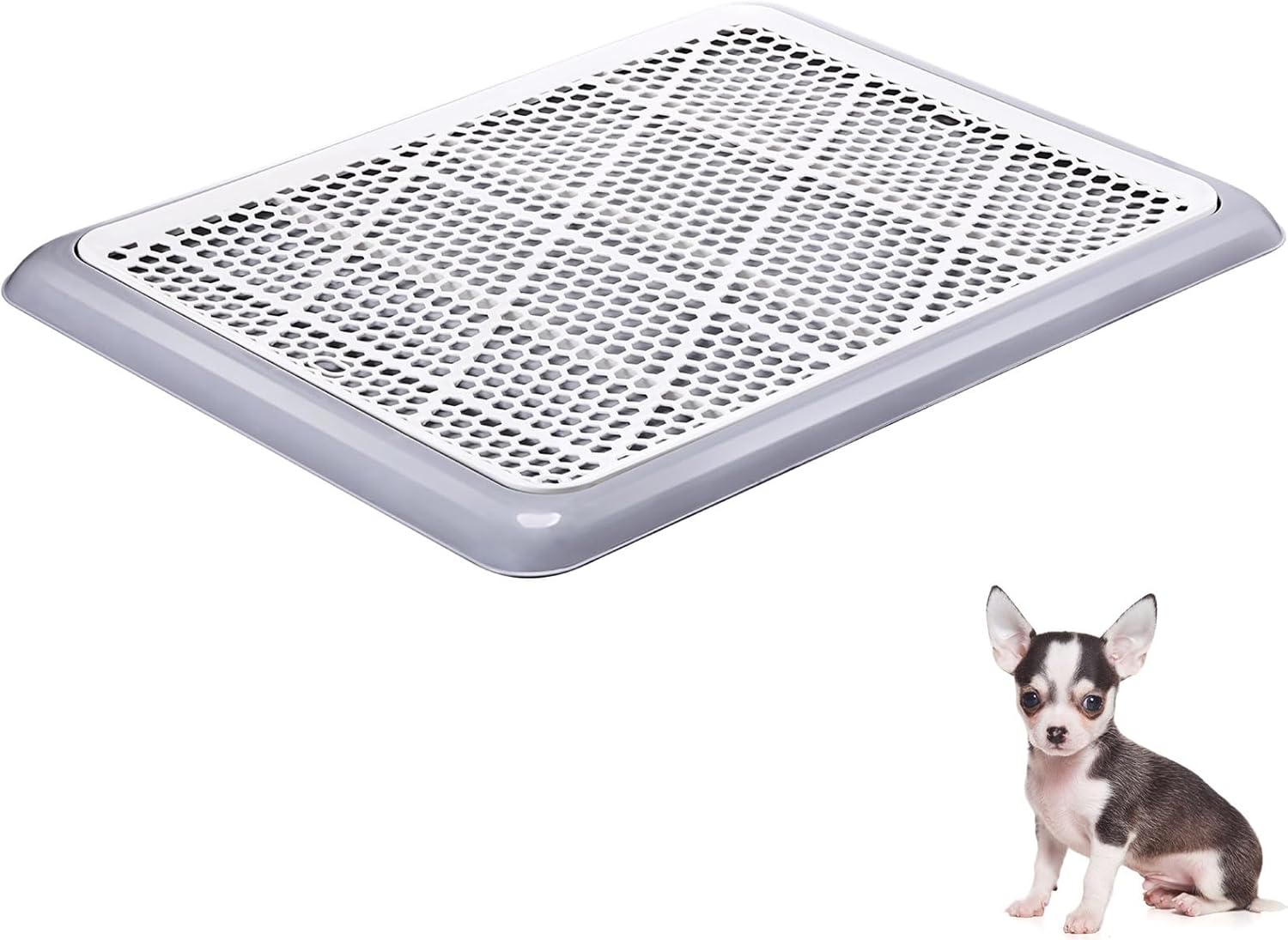 Mifoci Dog Training Pad Holder with Mesh Tray Non-Slip Leak Proof Puppy Potty Tray for Small Medium Large Dogs Pee Pad Holder Easy Clean Indoor Bathroom(19.69 x 14.17 Inch)