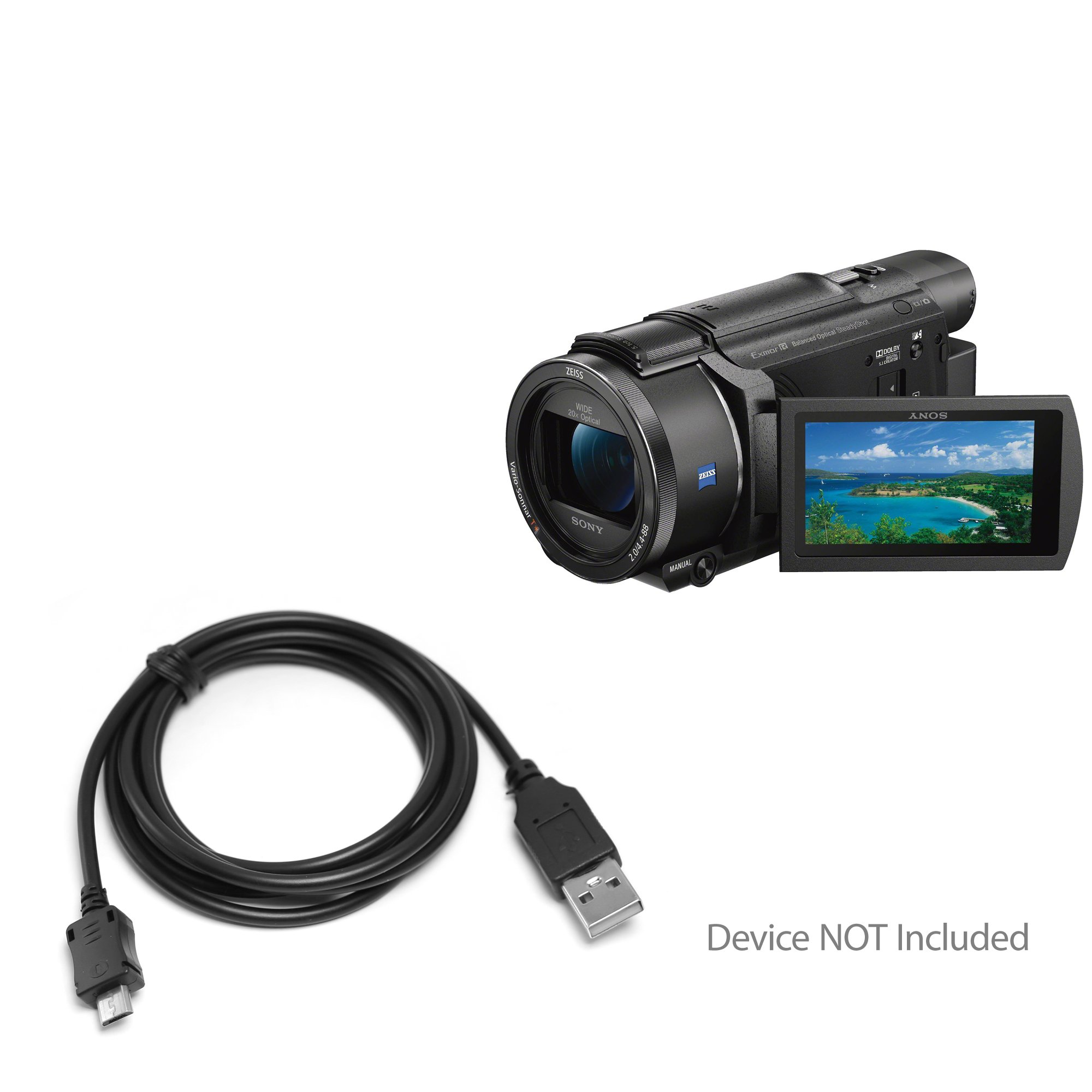 BoxWave Cable Compatible with Sony FDR-AX53 - DirectSync Cable, Durable Charge and Sync Cable for Sony FDR-AX53