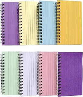 ojussa Notepads 8Pcs Multicolor Spiral Pocket Notebooks Lined Paper Notebook with Plastic Waterproof Cover Small Memo Spiral Note Taking Paper for Office School Work Note List 5 * 3 Inches