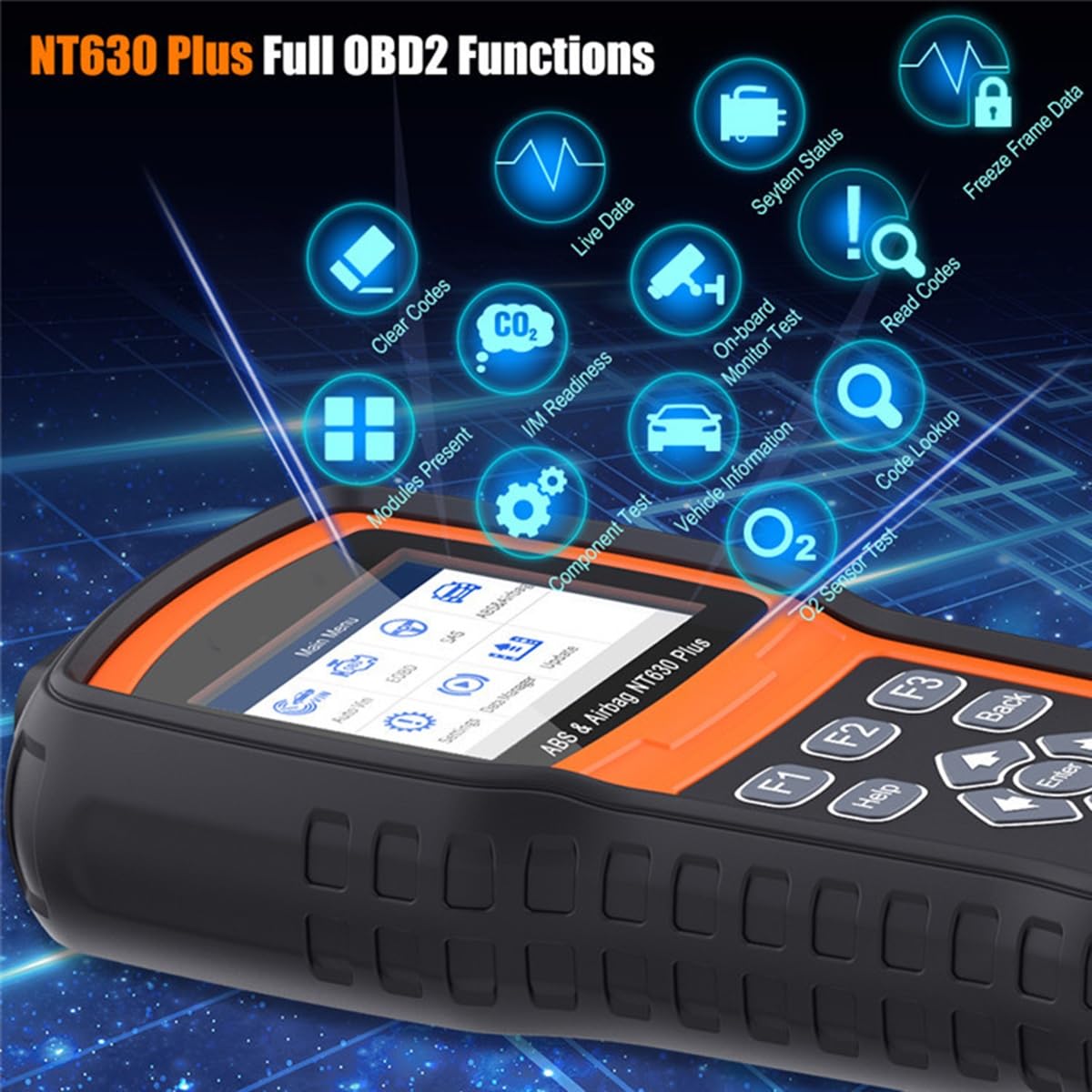 NT630 Plus OBD2 skaner samochodowy silnik ABS SRS poduszka powietrzna SAS EPB reset oleju ODB2 narzędzie diagnostyczne samochodu czytnik kodów skaner