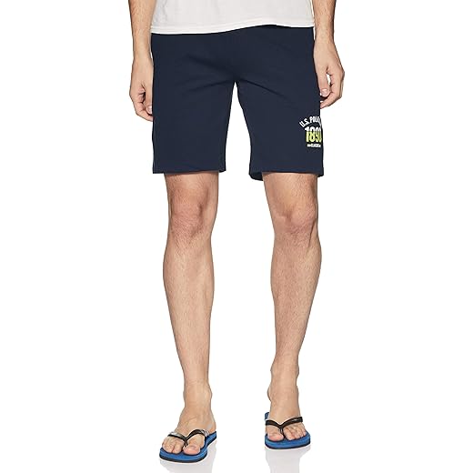 Men Comfort Fit Heathered Shorts - Navy XL