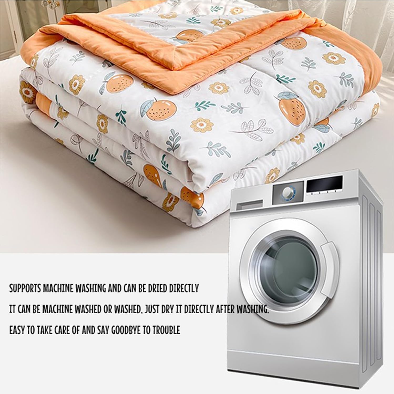 Reversible Quilts Throw Summer, Blanket Quilted Summer Quilt Cotton Breathable Comforter Print Floral Quilts Bedspread, Soft And Comfortable Machine Washable (Color : H, Size : 180x200cm)