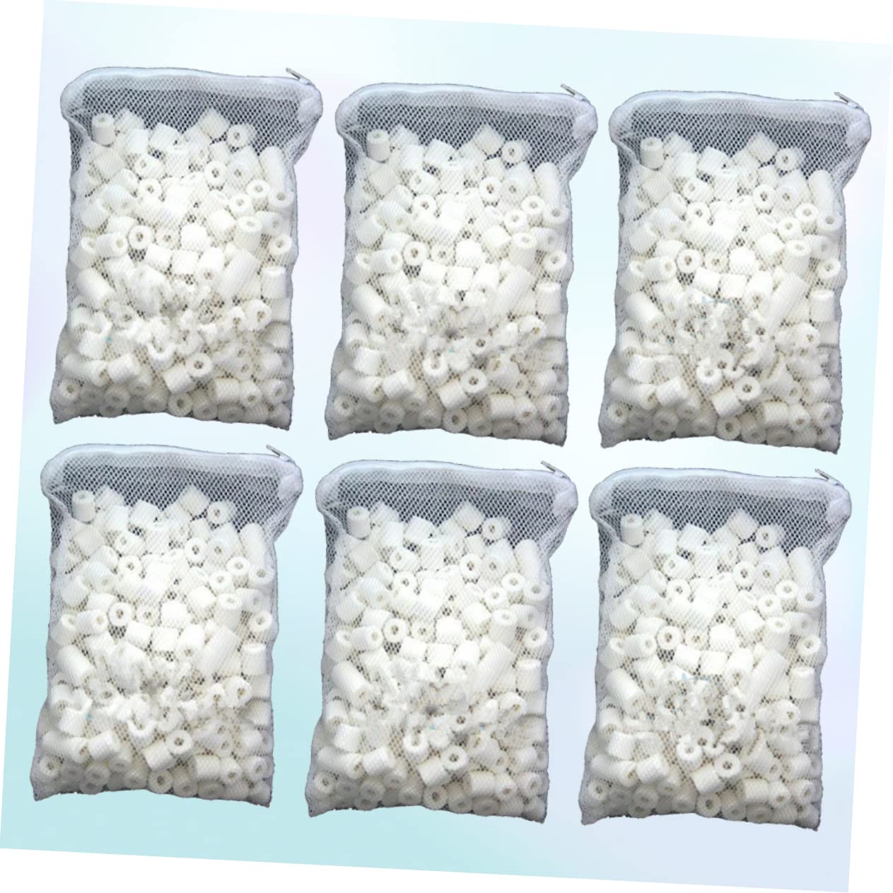 COLLBATH Medios De Biofiltración con Anillos Cerámicos Bioporosos 6 Paquetes para Acuarios De Agua Dulce y Salada