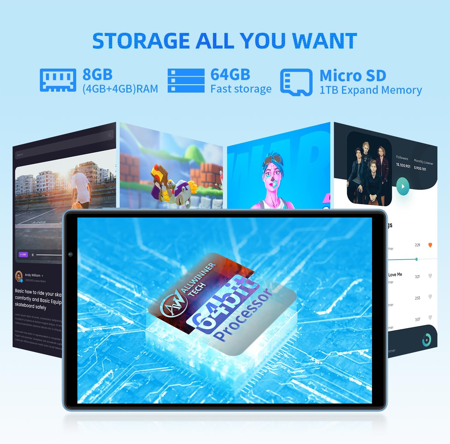 TECLAST P25T Tablet Android 12 8GB RAM 64GB(TF 1TB), 10 Pollici, Quad Core 1.8GHz, 1280×800 HD IPS, 2.4/5.0GHz WiFi 6, Google GMS, Widevine L1,Type C/Bluetooth 5.0/Dual Camere/Face ID/Blue 2024 TECLAST P25T Tablet Android 12 8GB RAM 64GB(TF 1TB), 10 Pollici, Quad Core 1.8GHz, 1280×800 HD IPS, 2.4/5.0GHz WiFi 6, Google GMS, Widevine L1,Type C/Bluetooth 5.0/Dual Camere/Face ID/Blue 2024