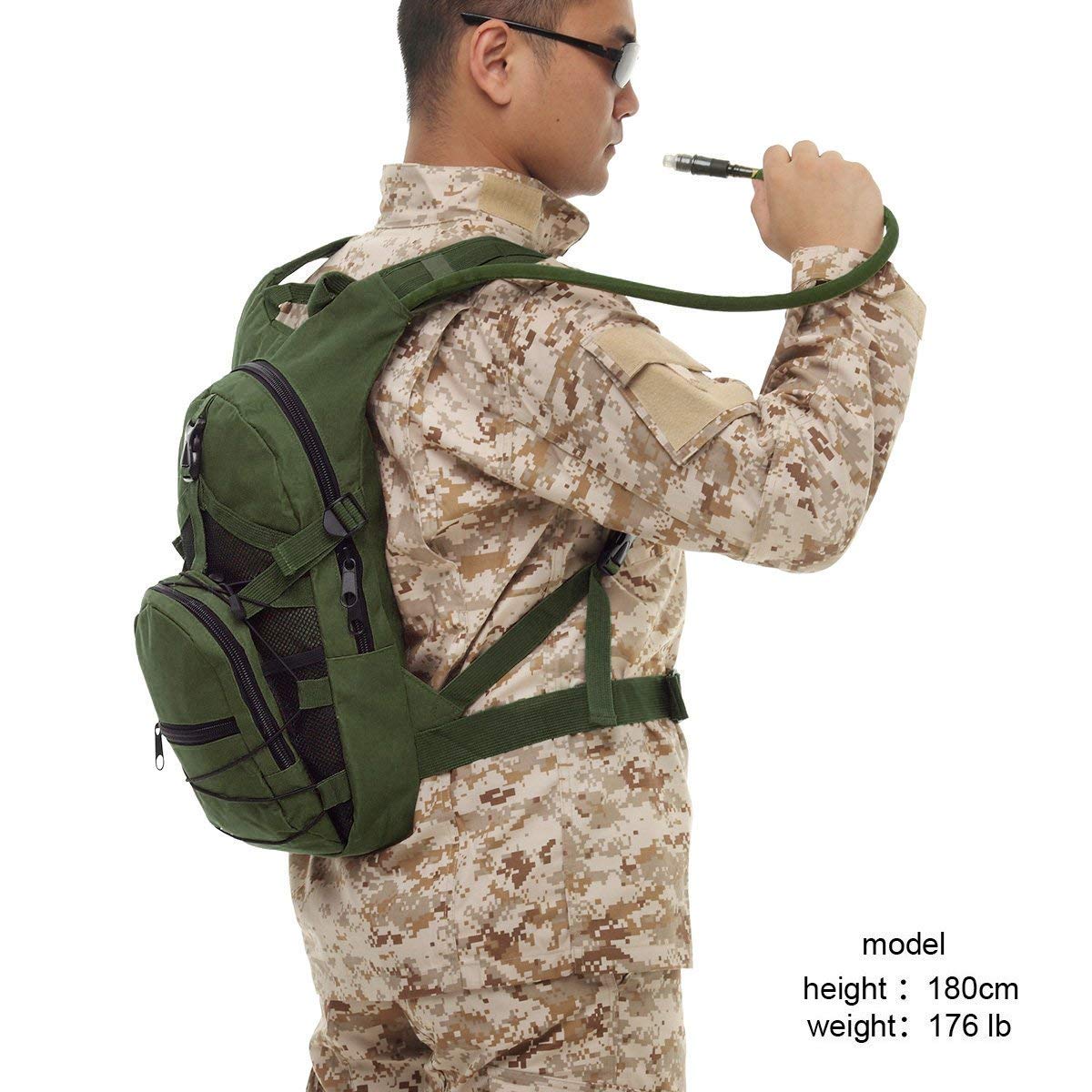 G4Free Zaino Tattico Borsa Idratazione Pacchetto d'Acqua Militare Sacca Acqua Backpack 3L per Escursionismo Ciclismo Correre Camminare e Arrampicarsi