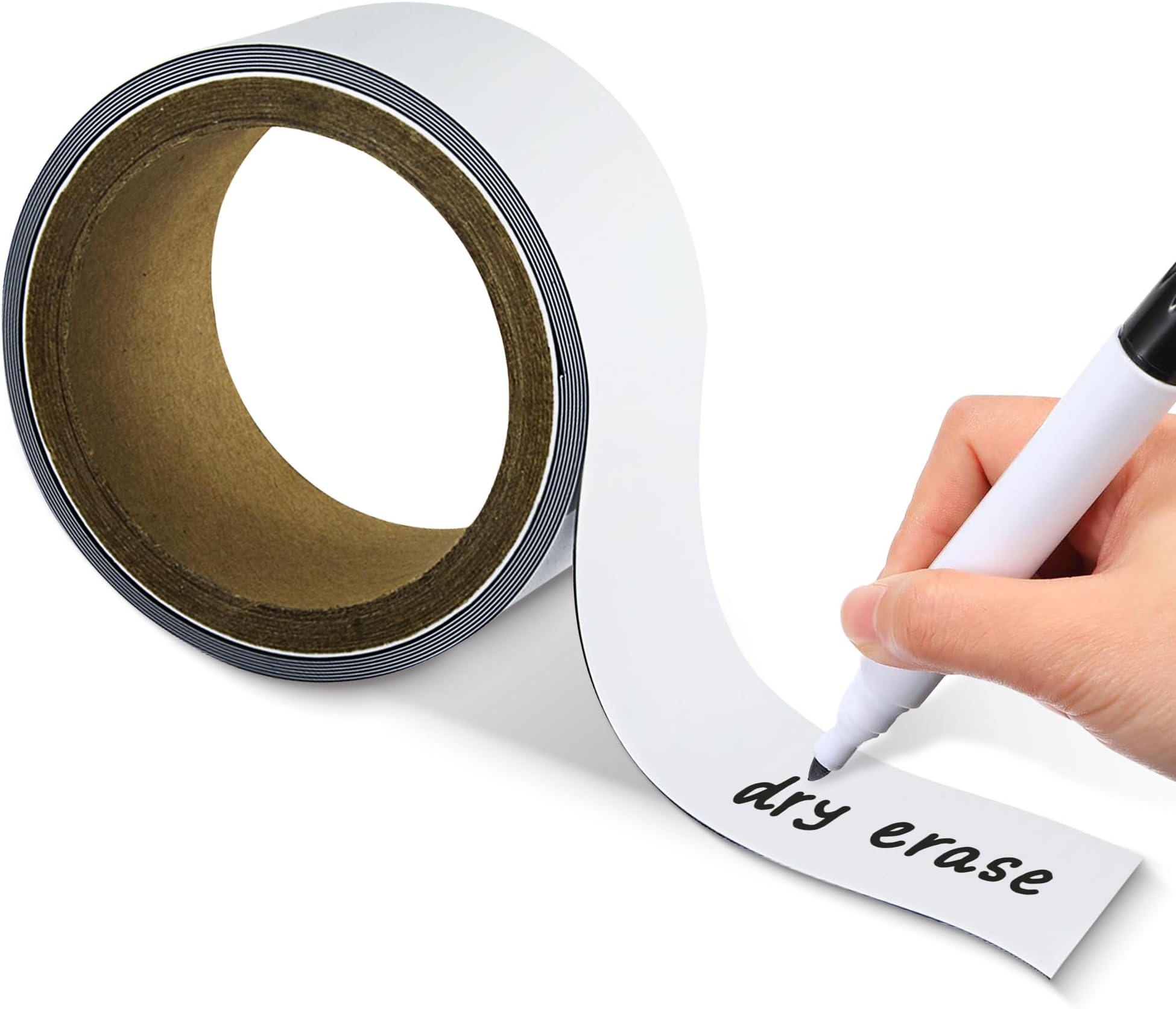 Houseables Magnetic Strip, Magnetic Tape, Magnet Tape, 2 IN x 10 FT, Magnet Roll, Dry Erase Label, Strips for White Board, Write On Labels, Whiteboard Sheet, Dry Erase Sheet, Writable, Wipe Off, Blank