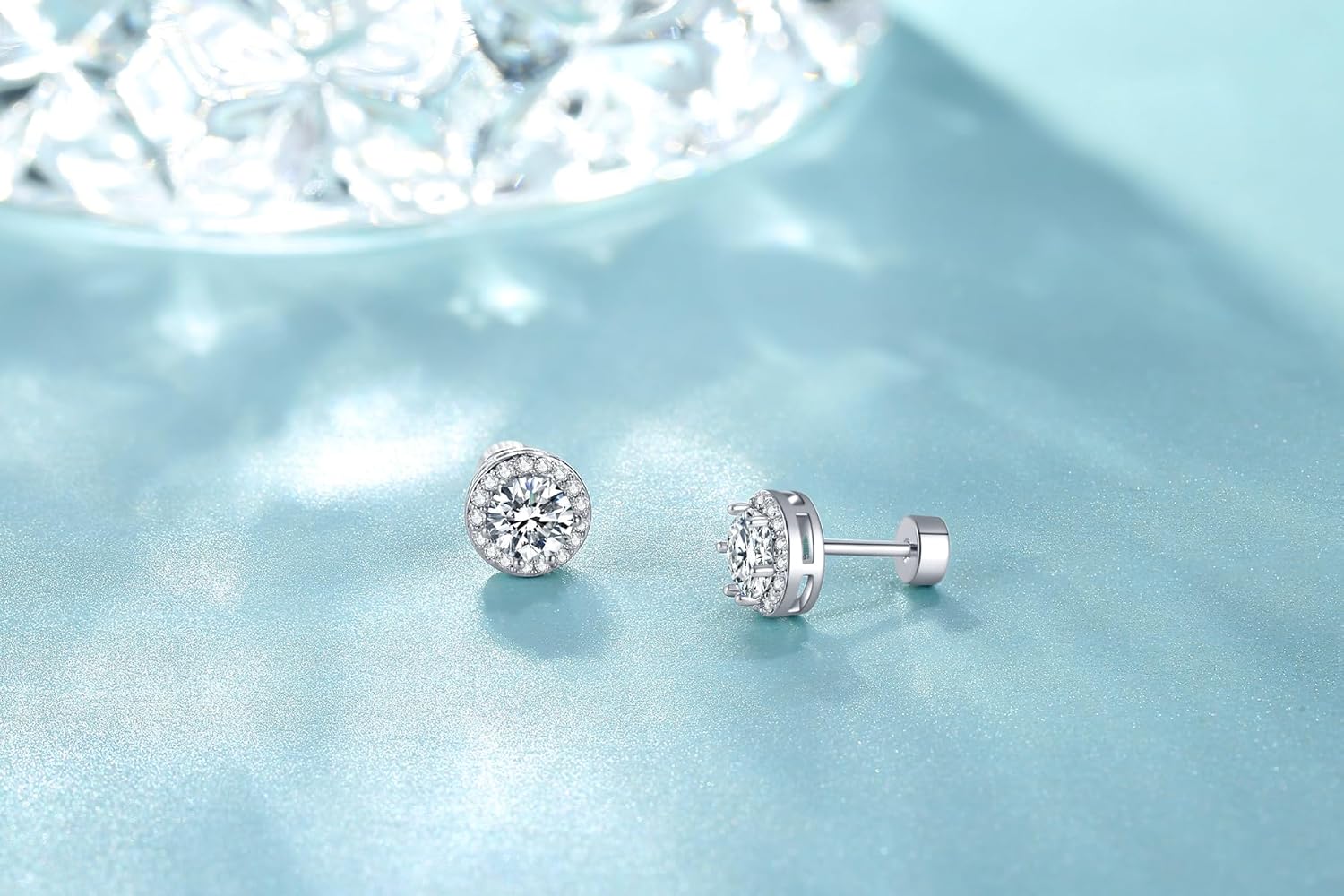 Hypoallergenic Titanium Earrings for Sensitive Ears,Implant Grade Titanium Cubic Zirconia Stud Earrings for Girls Women - Image 2