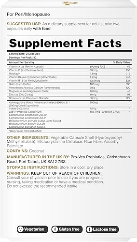 Miniatura 6 de Pro-Ven Probióticos para la menopausia de 25 mil millones de UFC con vitamina B6 y arándano Equilibrio hormonal, apoyo digestivo y urinario