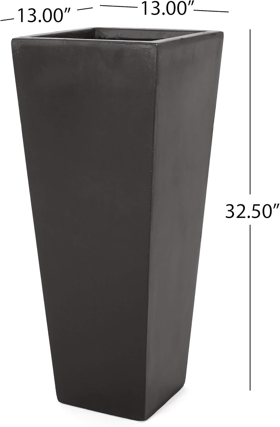 Christopher Knight Home Ella Outdoor Planter Sets, Large, Matte Black