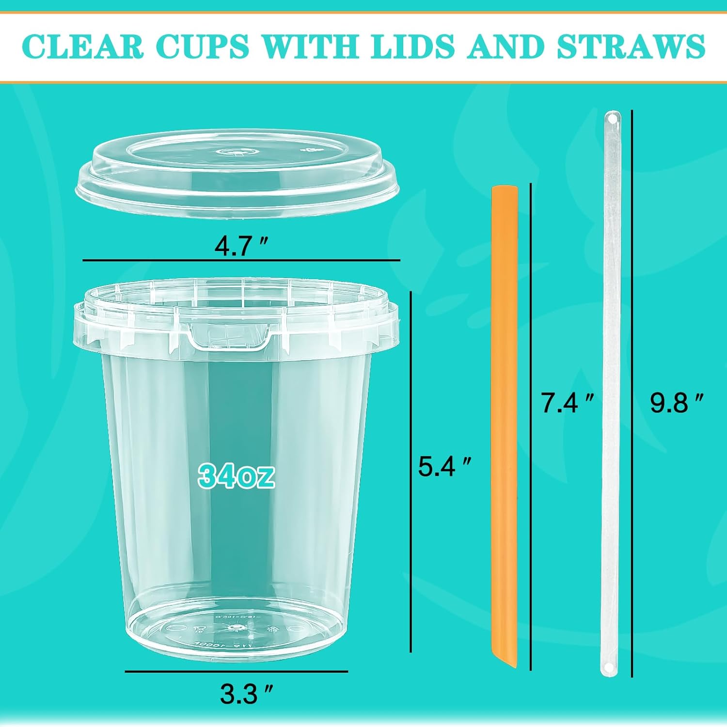 30Sets Disposable Cups With Lids and straws 34oz Drink Buckets with Handles for Outdoor HolidayTravel Wedding Birthday Party Supplies